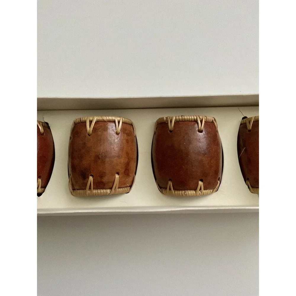 Pier‎ 1 Tamarind Napkin Rings Decorative Set Of 8 New
